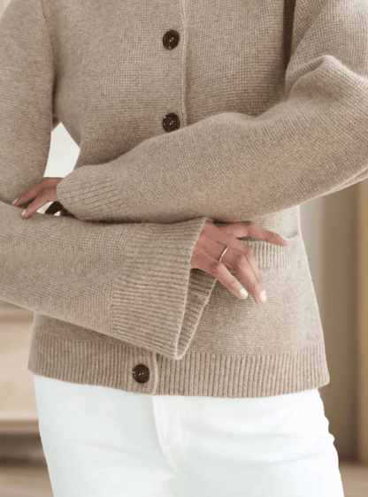Cardigan En Cachemire Pour Femme Avec Boutons Et Poche | Manches Longues