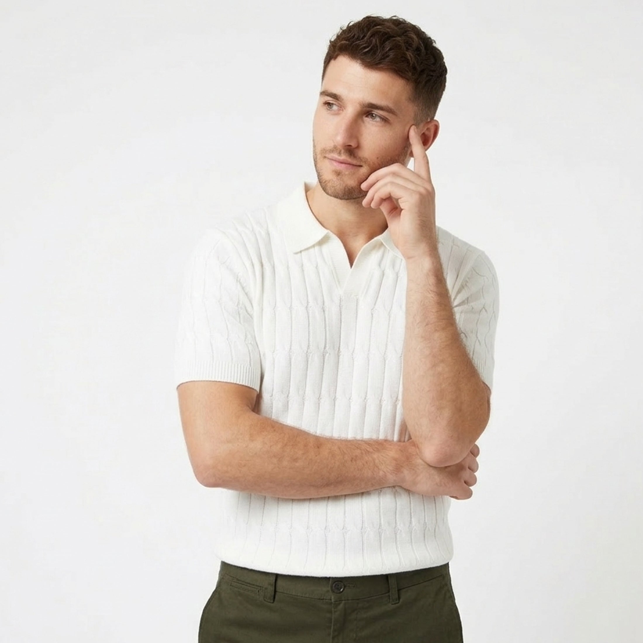 Polo homme coton été polo maille manches courtes style casual élégant