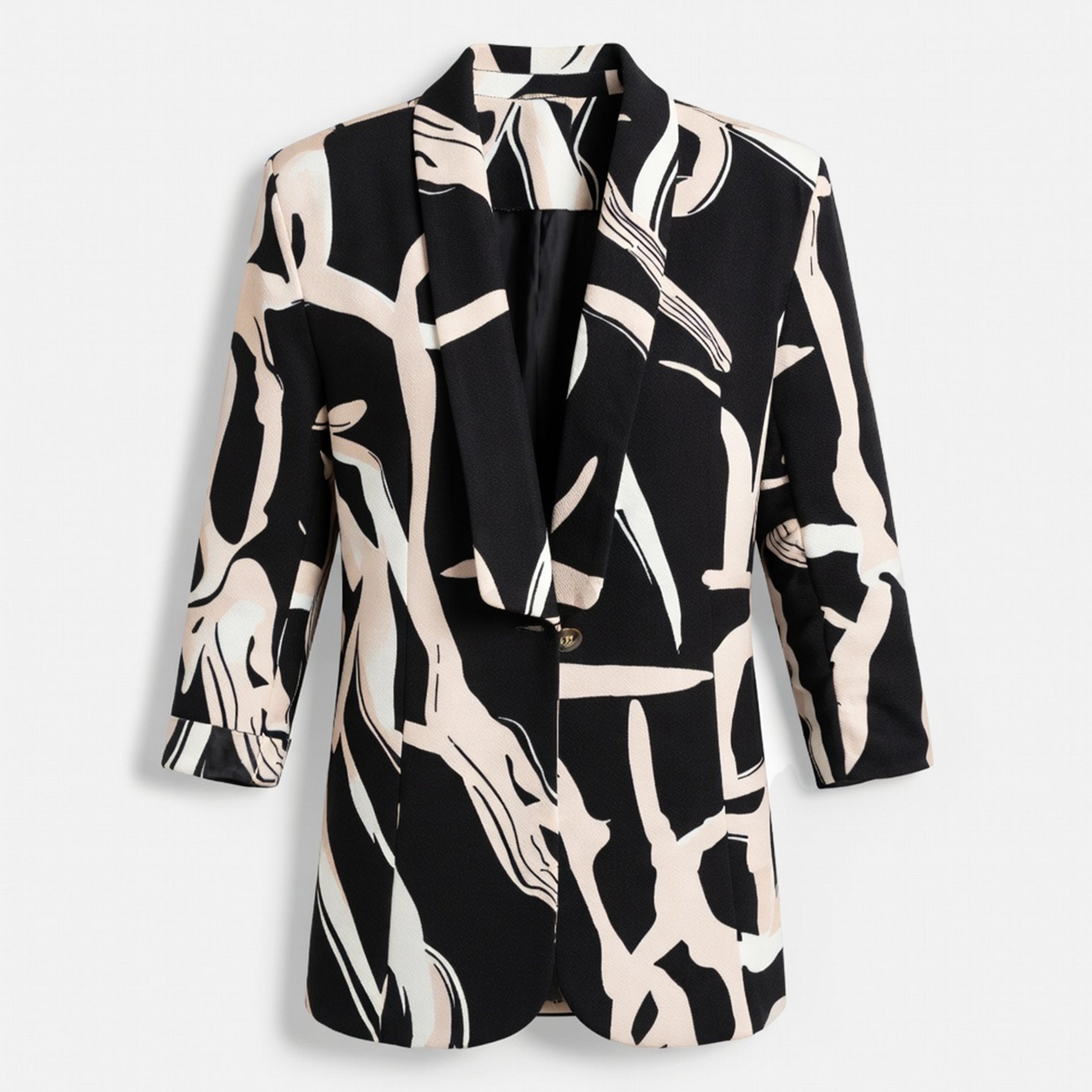 Blazer femme coton printemps blazer imprimé géométrique élégant