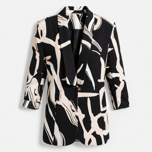 Blazer femme coton printemps blazer imprimé géométrique élégant