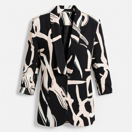 Blazer femme coton printemps blazer imprimé géométrique élégant