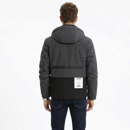 Veste homme polyester printemps automne blouson homme capuche zippé outdoor