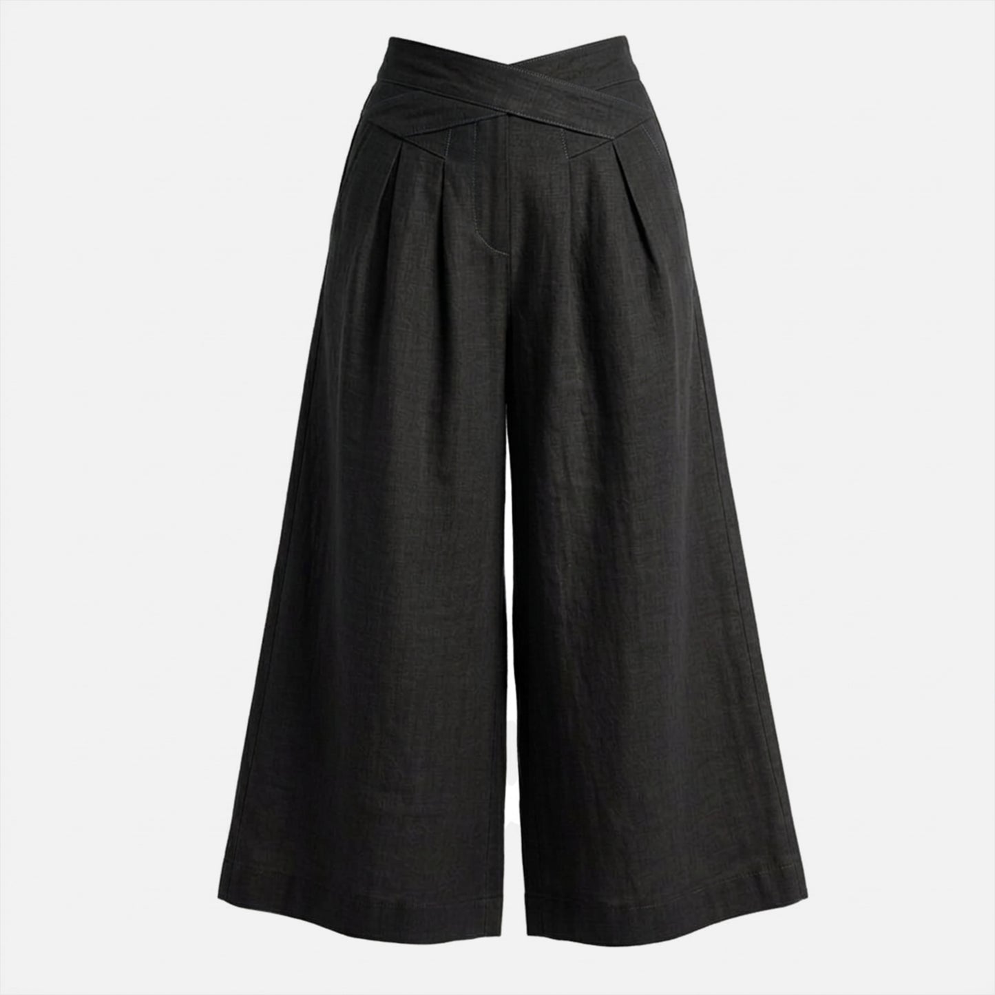 Pantalon femme lin printemps été pantalon large femme taille haute