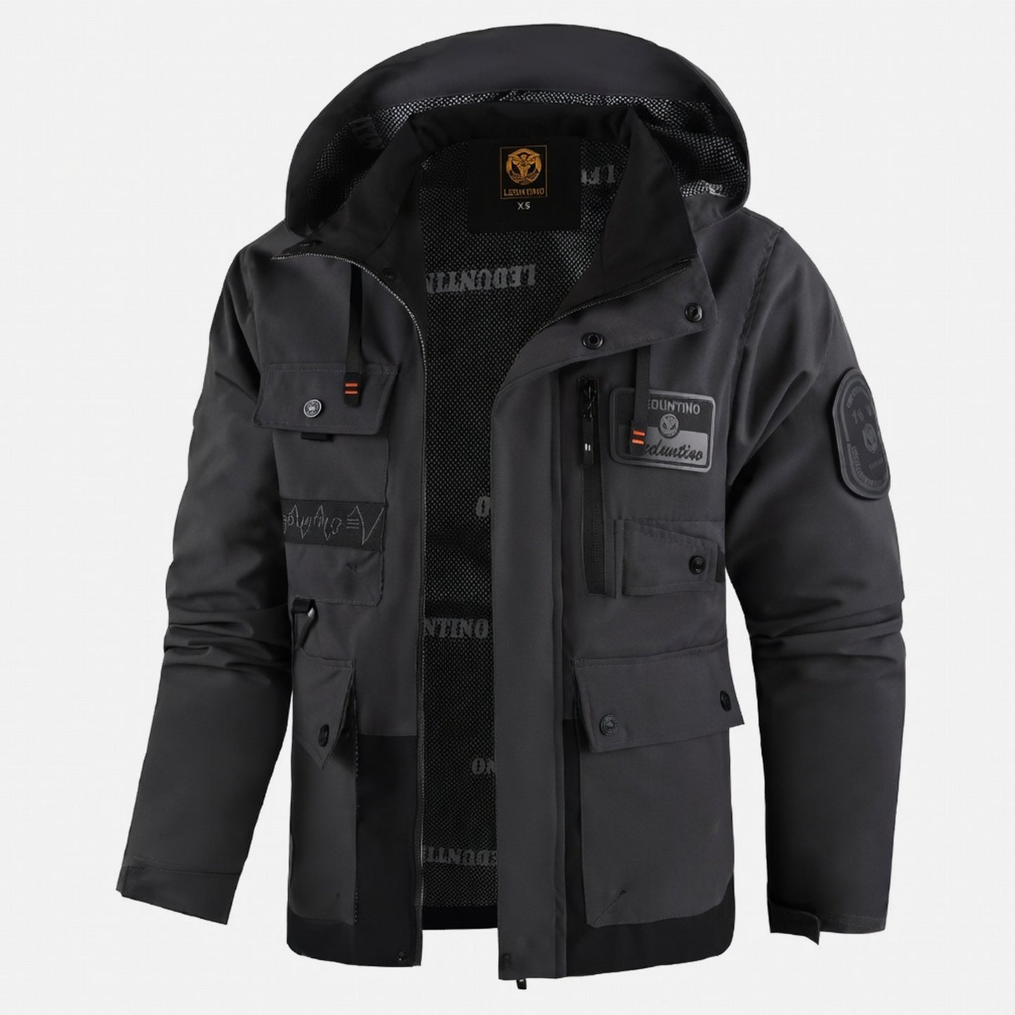 Veste homme polyester printemps automne blouson homme capuche zippé outdoor