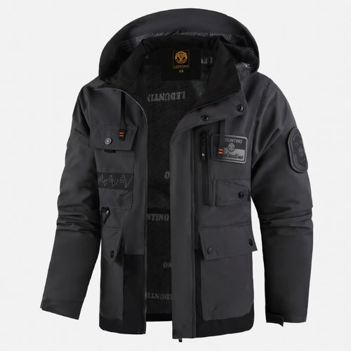 Veste homme polyester printemps automne blouson homme capuche zippé outdoor