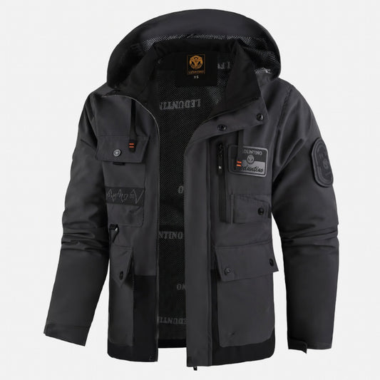 Veste homme polyester printemps automne blouson homme capuche zippé outdoor