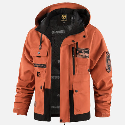 Veste homme polyester printemps automne blouson homme capuche zippé outdoor