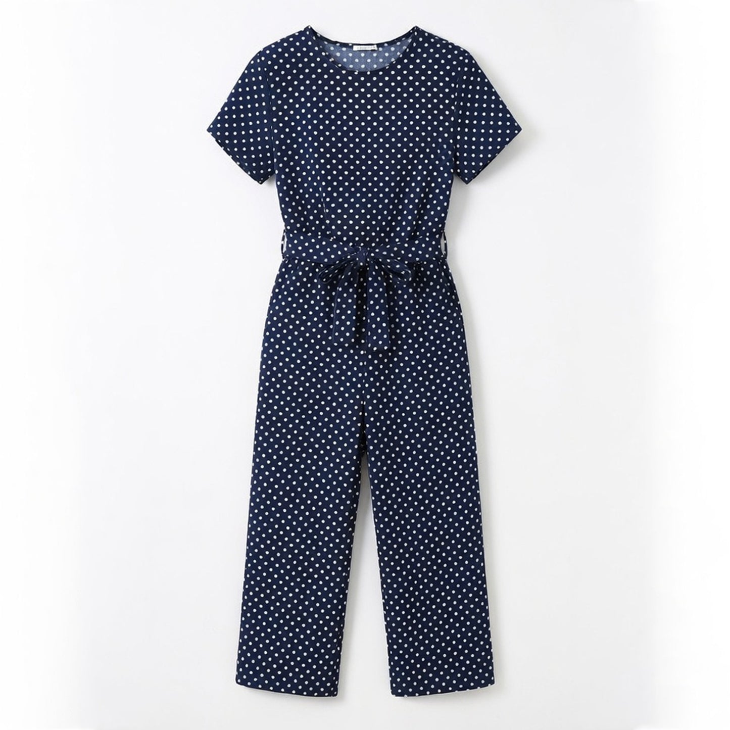 Combinaison femme coton à pois élégante printemps