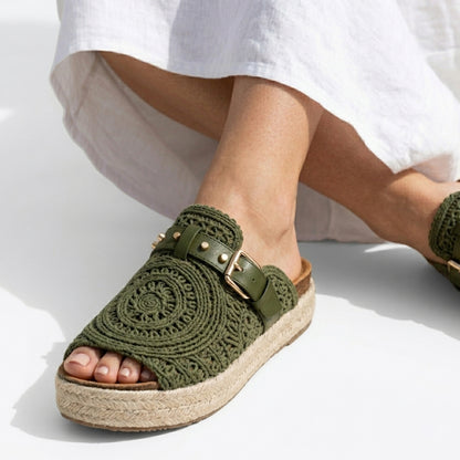 Sandales à enfiler cuir femme printemps été vacances