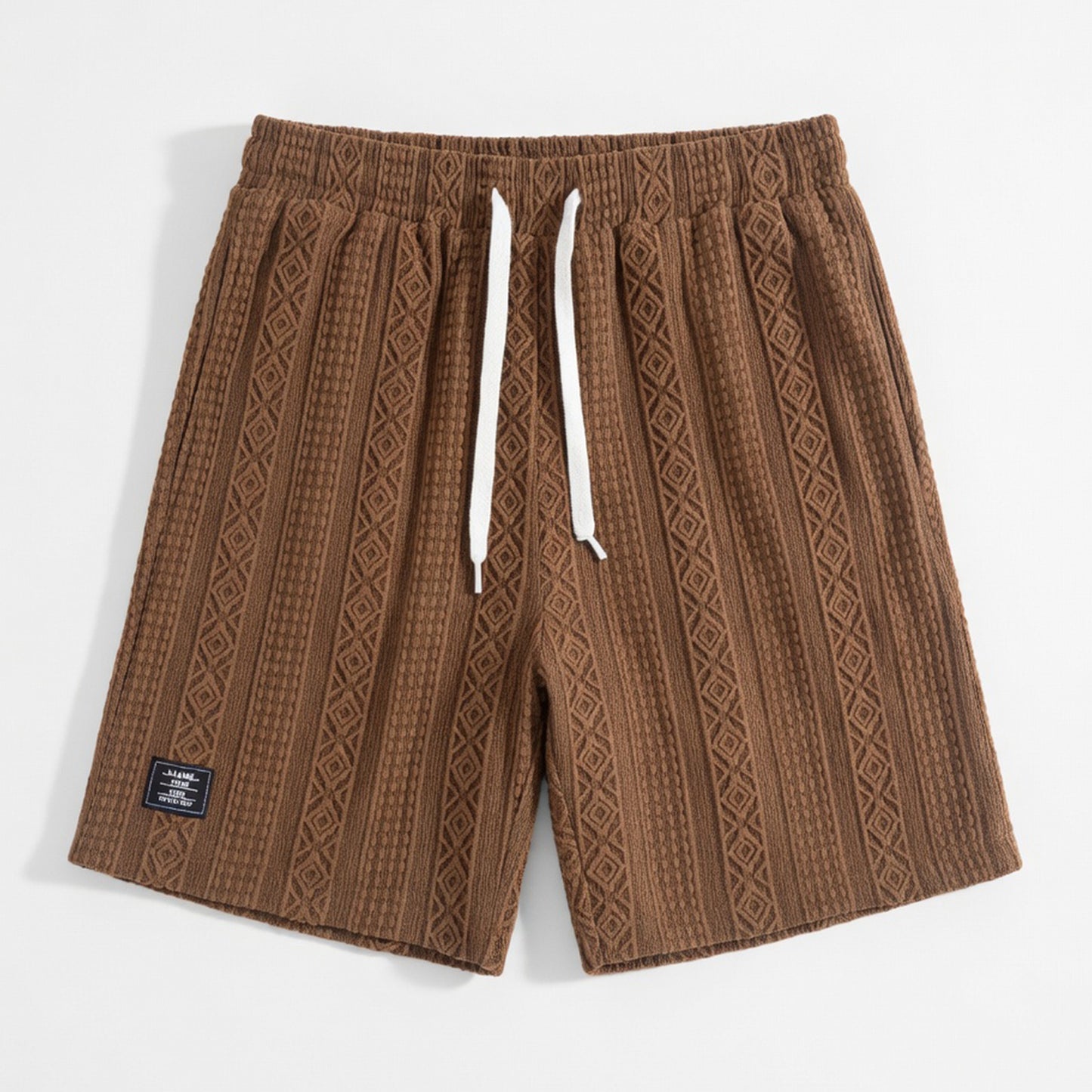Short homme coton été short maille casual cordon ajustable géométrique