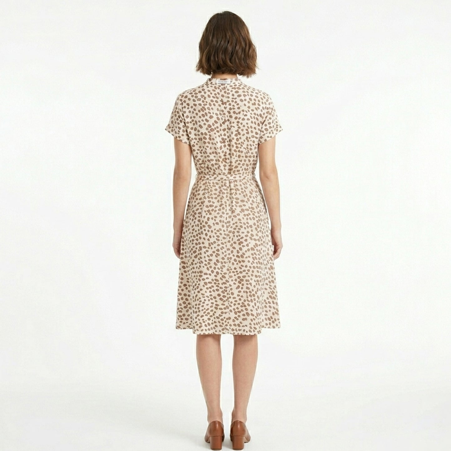 Robe chemise femme coton élégante bouton décoratif printemps-été