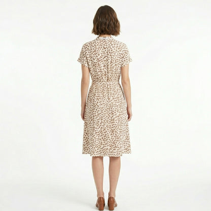 Robe chemise femme coton élégante bouton décoratif printemps-été