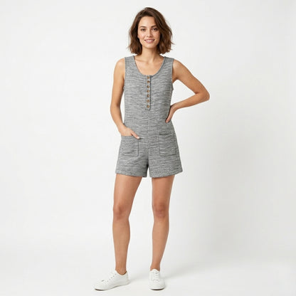 Combinaison femme coton été combinaison décontractée sans manches femme