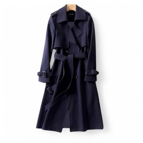 Trench-Coat Élégant en Couleurs Unies pour Femme-lifestra.fr