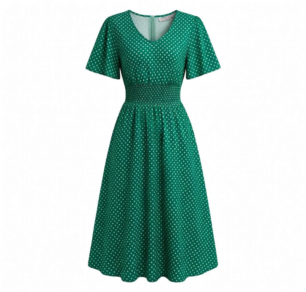 Robe femme coton à pois été