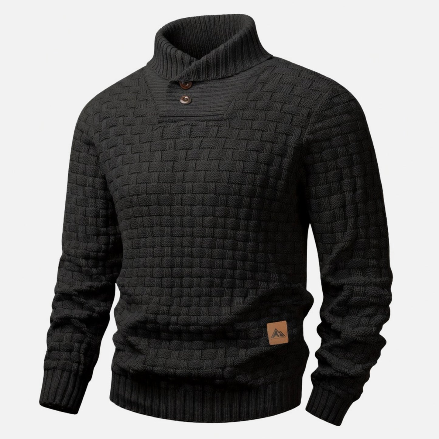 Pull homme en maille douce pour automne-hiver, manches longues, coupe régulière