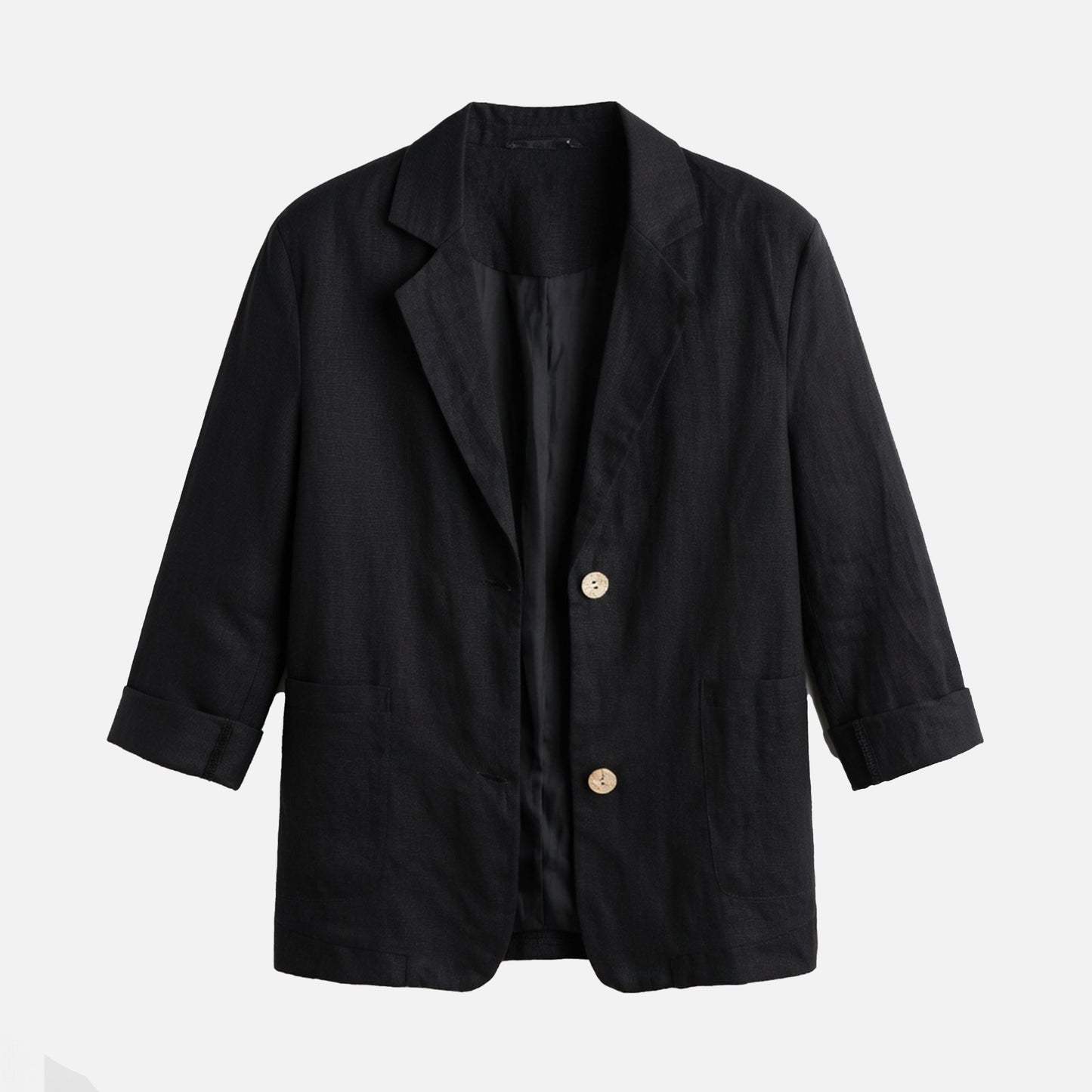 Blazer femme coton été blazer casual manches longues coupe droite élégante