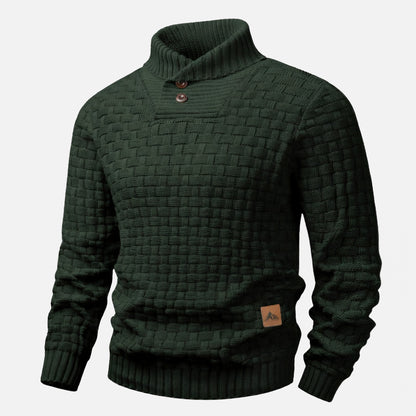 Pull homme en maille douce pour automne-hiver, manches longues, coupe régulière