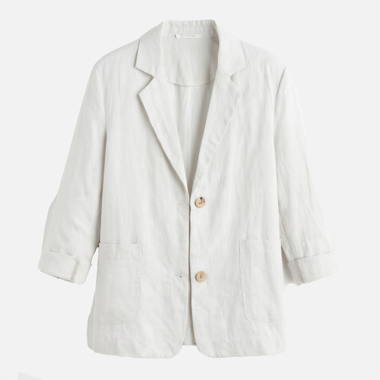Blazer femme coton été blazer casual manches longues coupe droite élégante