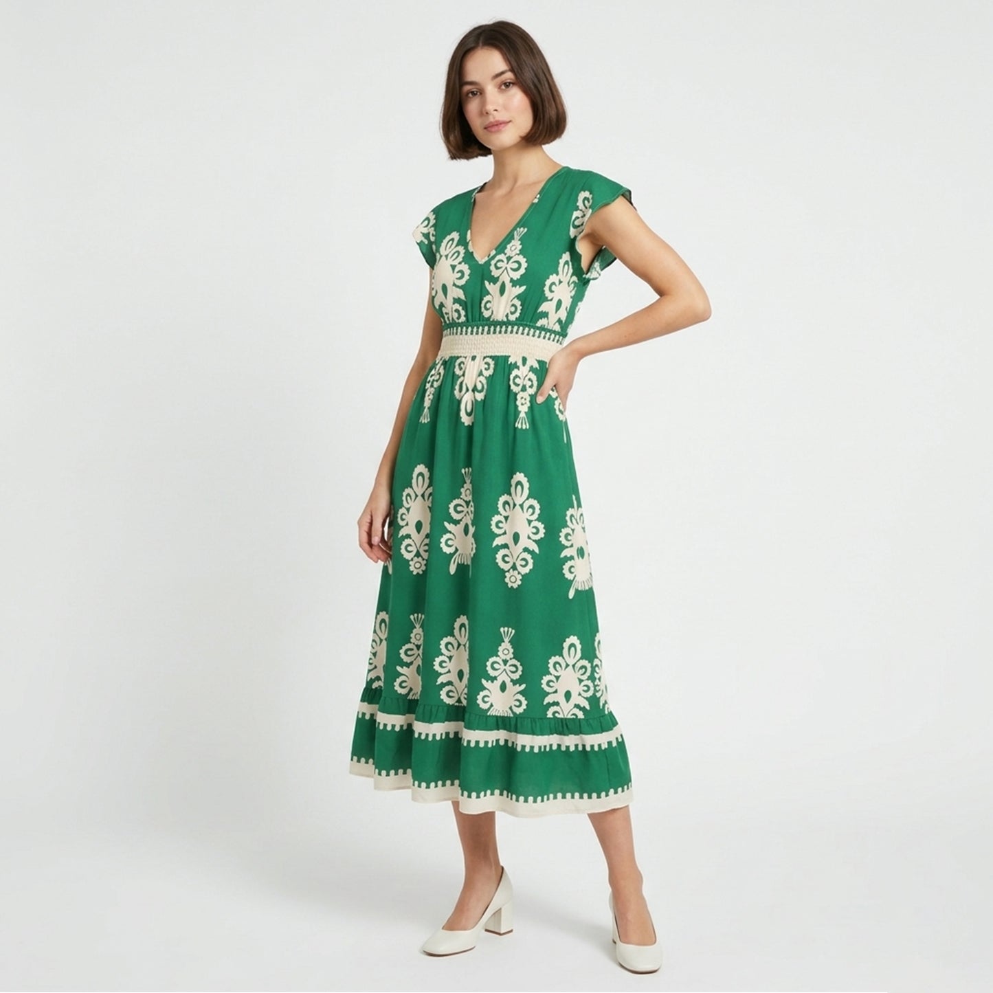 Robe trapèze femme en coton léger pour le printemps