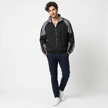 Veste homme polyester printemps automne blouson zippé homme streetwear léger