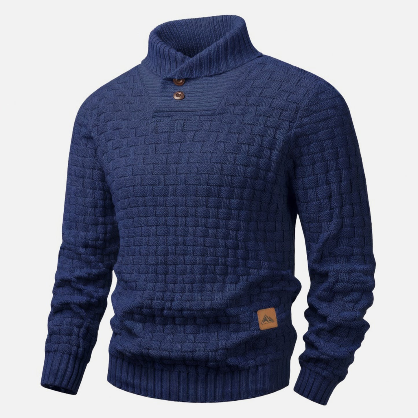 Pull homme en maille douce pour automne-hiver, manches longues, coupe régulière