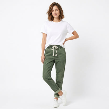 Jean femme denim coton été jean taille élastique coupe droite slim