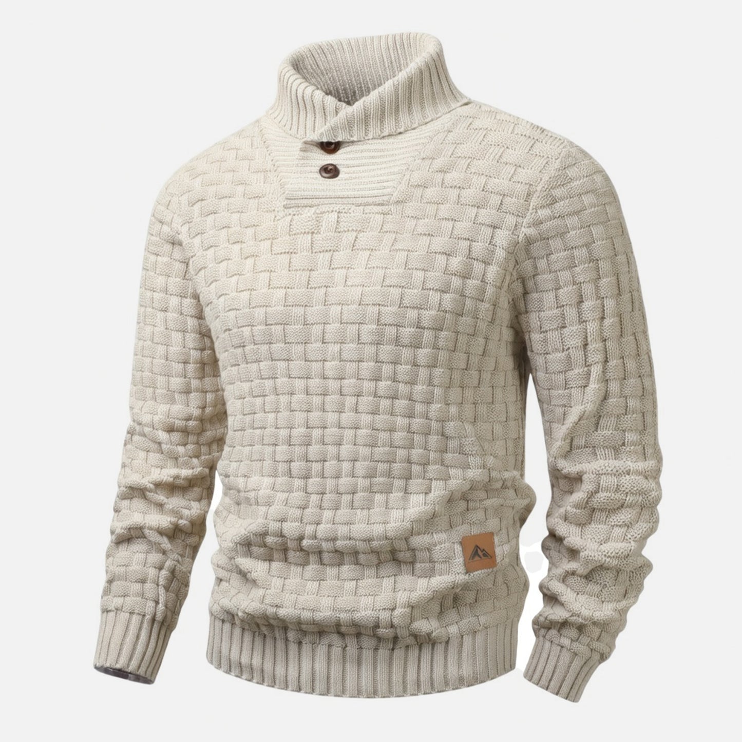 Pull homme en maille douce pour automne-hiver, manches longues, coupe régulière