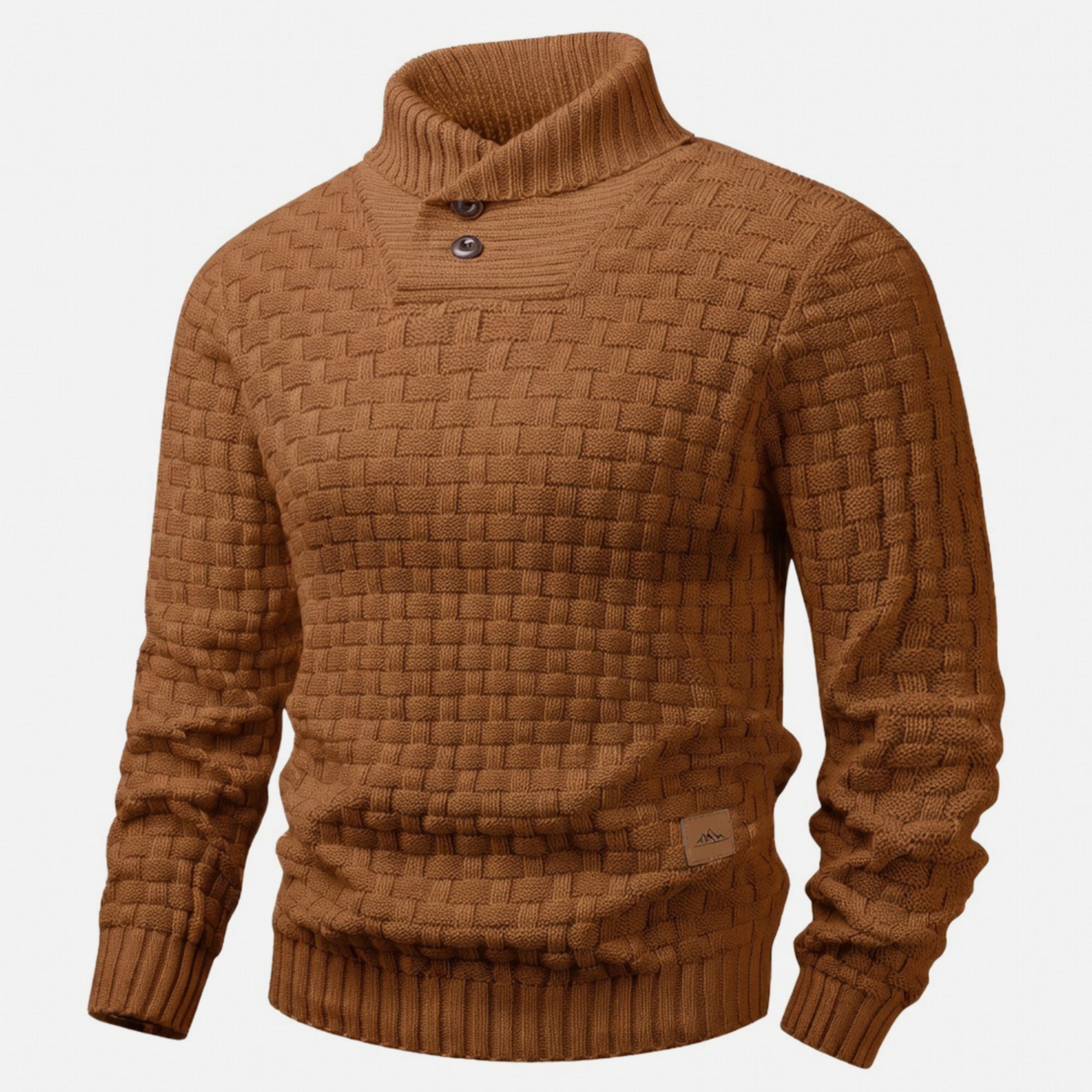 Pull homme en maille douce pour automne-hiver, manches longues, coupe régulière