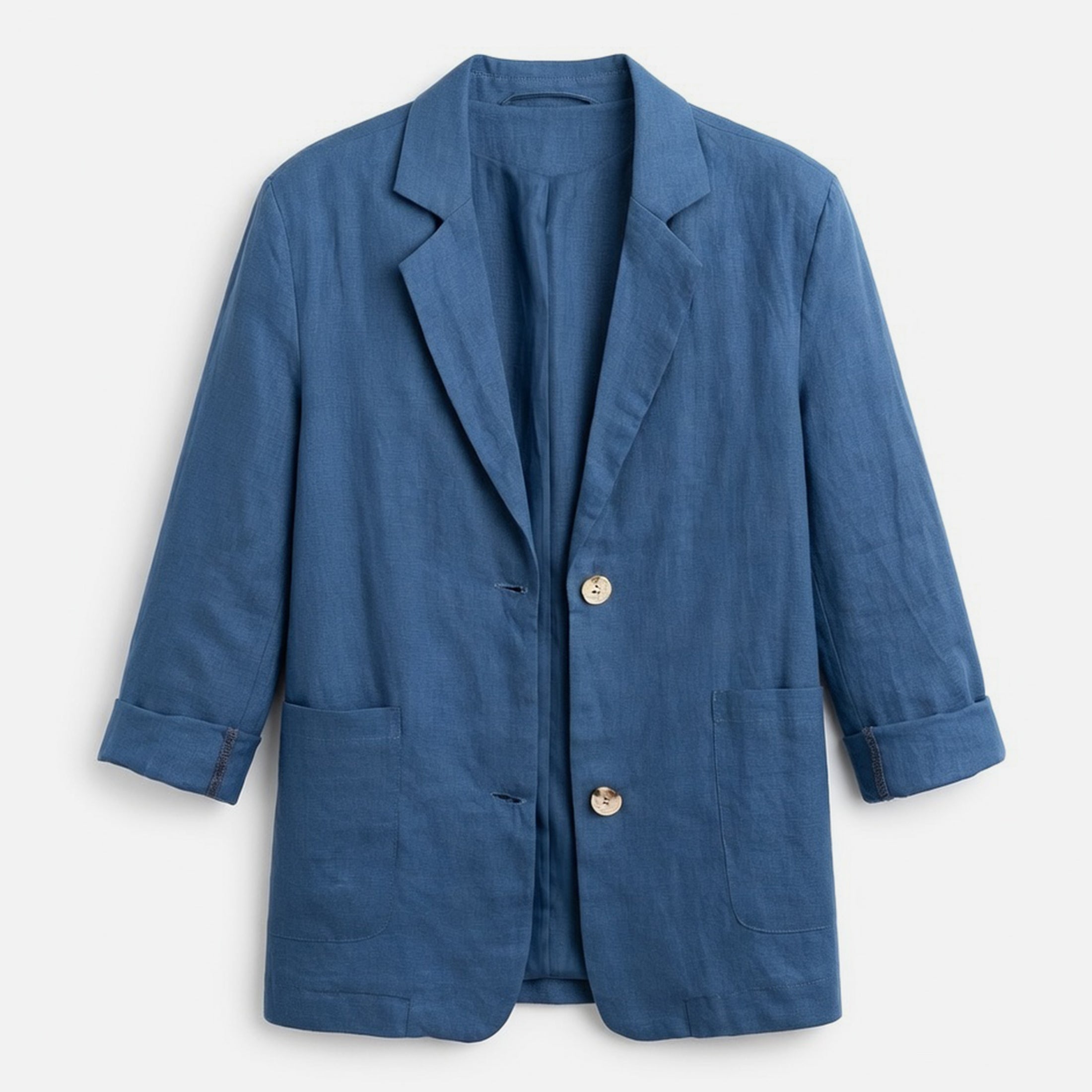 Blazer femme coton été blazer casual manches longues coupe droite élégante