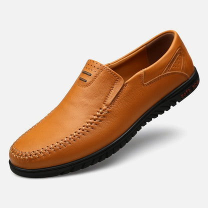 Mocassins homme cuir été semelle souple confort chaussures sans lacets