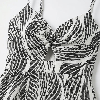 Robe longue femme en coton col V été robe de plage vacances