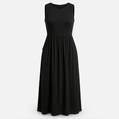 Robe femme coton été robe longue sans manches style vacances