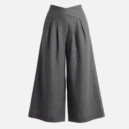 Pantalon femme lin printemps été pantalon large femme taille haute