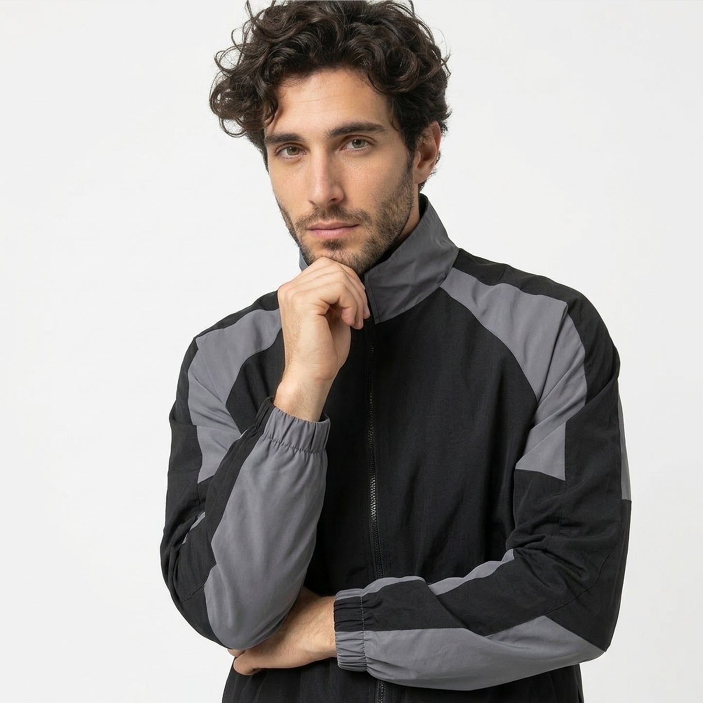 Veste homme polyester printemps automne blouson zippé homme streetwear léger