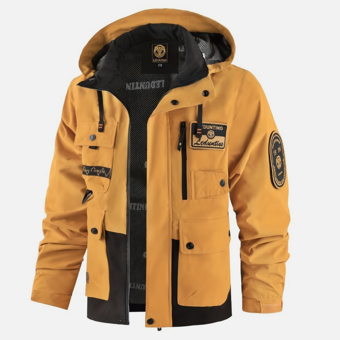 Veste homme polyester printemps automne blouson homme capuche zippé outdoor