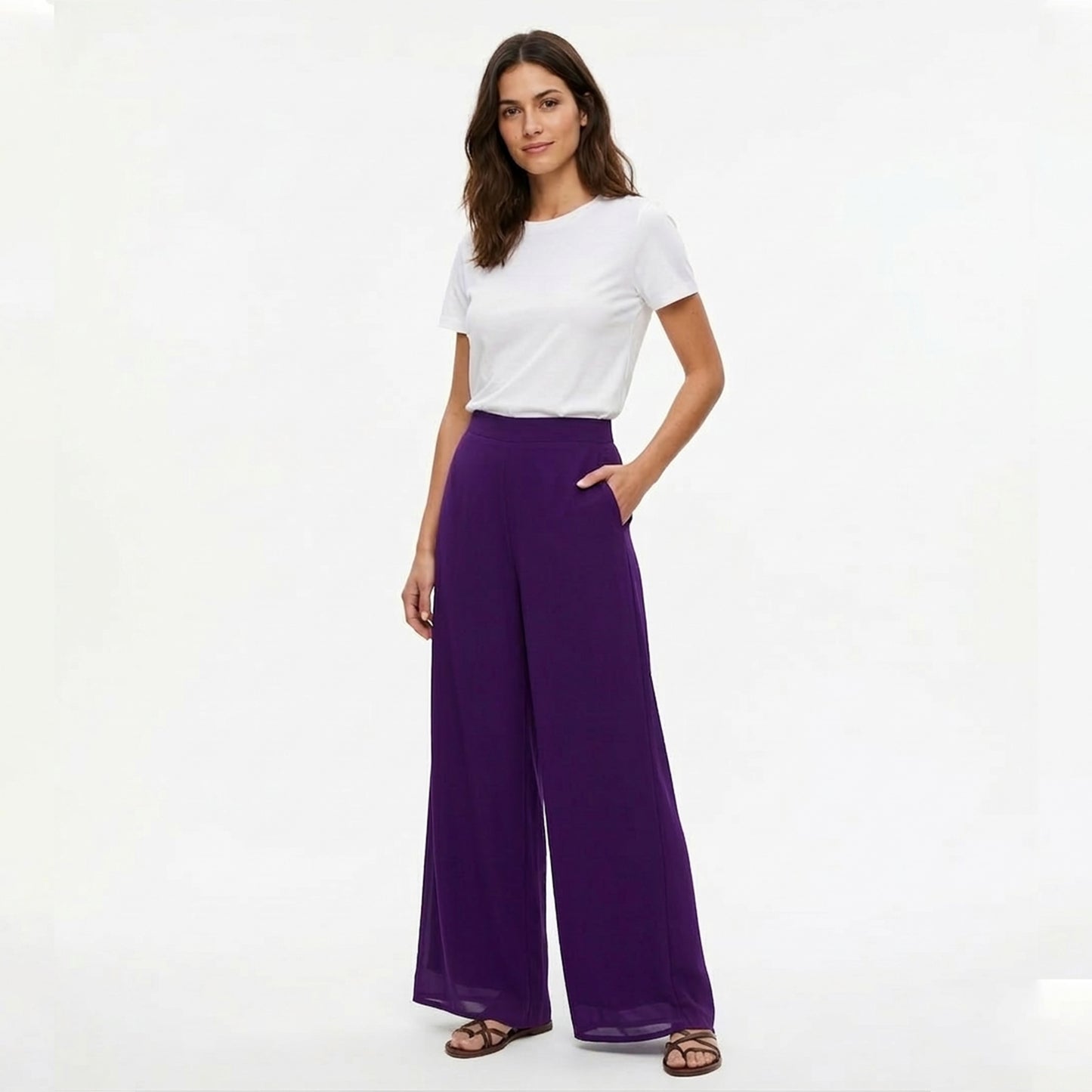 Pantalon femme coton printemps été pantalon ample femme taille élastique