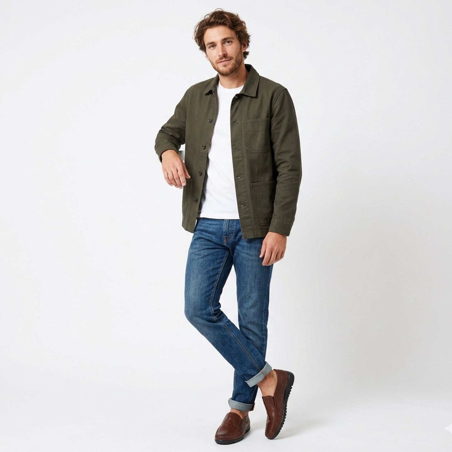 Mocassins homme cuir été semelle souple confort chaussures sans lacets