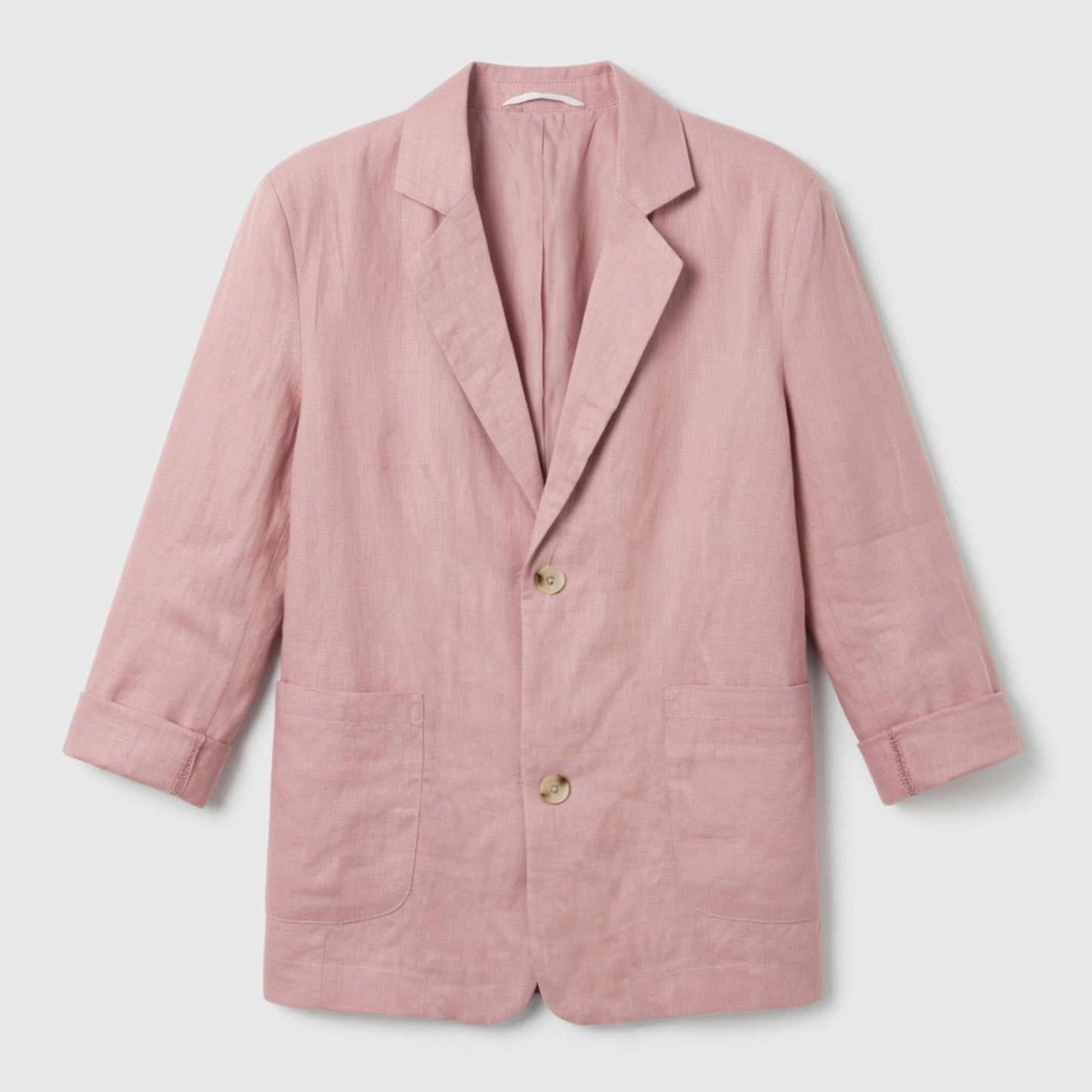 Blazer femme coton été blazer casual manches longues coupe droite élégante