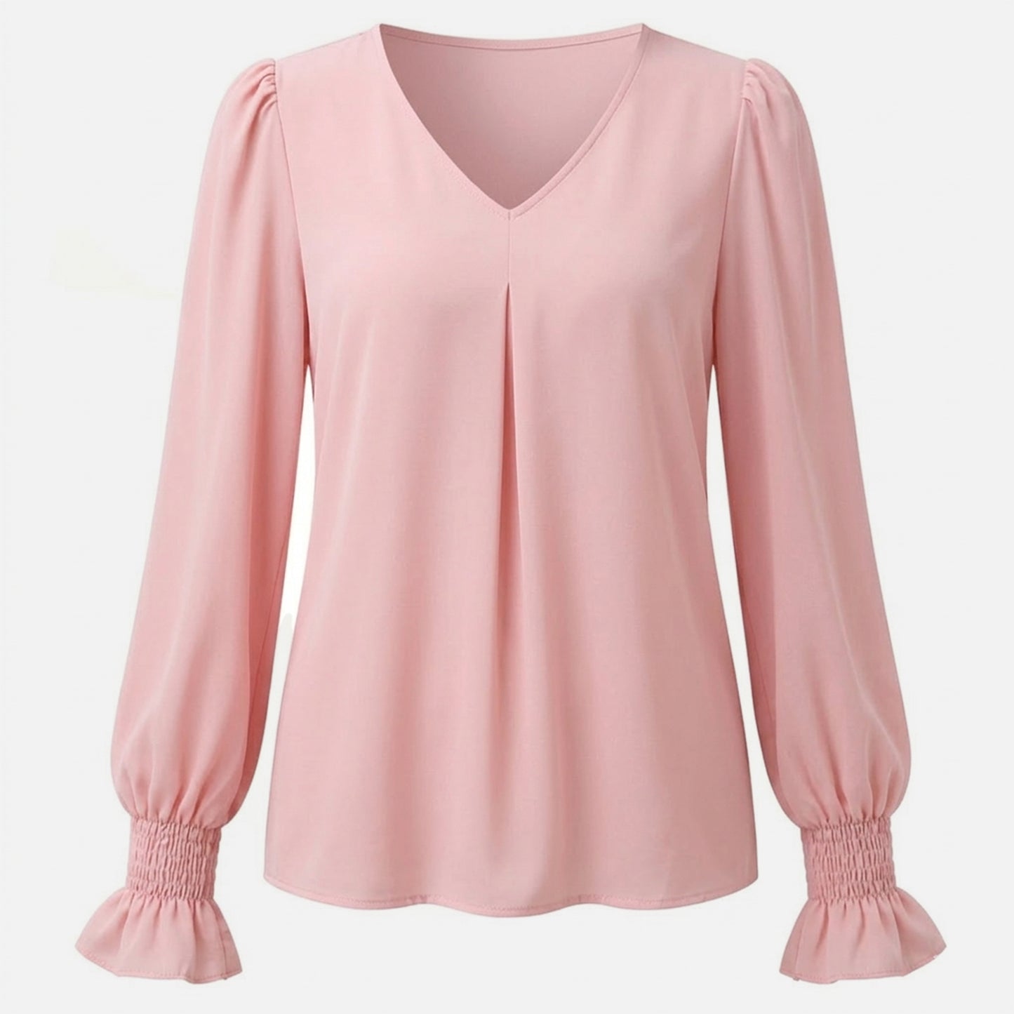 Chemisier femme chiffon manches longues été blouse femme col V ample