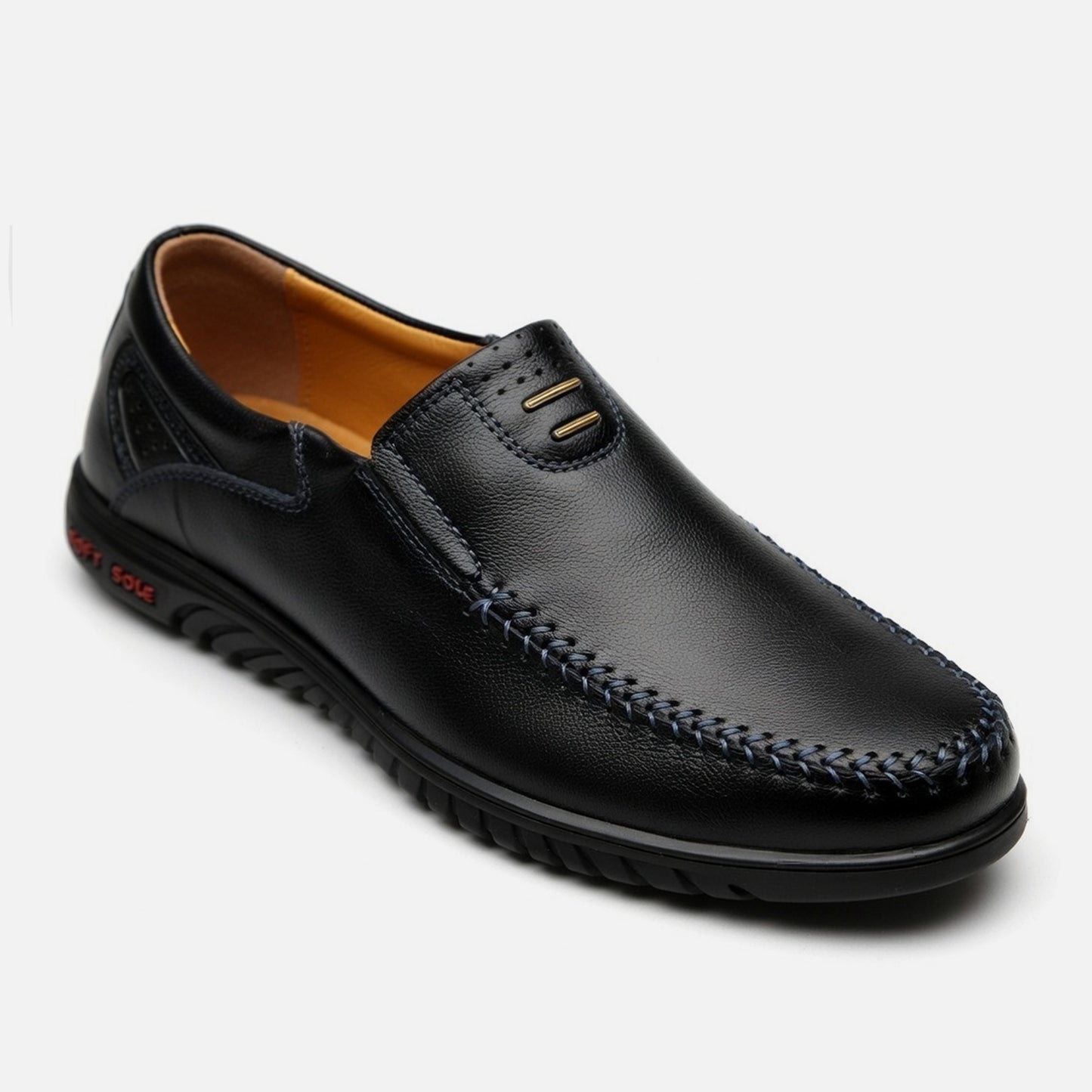 Mocassins homme cuir été semelle souple confort chaussures sans lacets