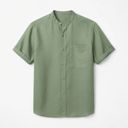 Chemise homme coton été manches courtes chemise plage casual élégante
