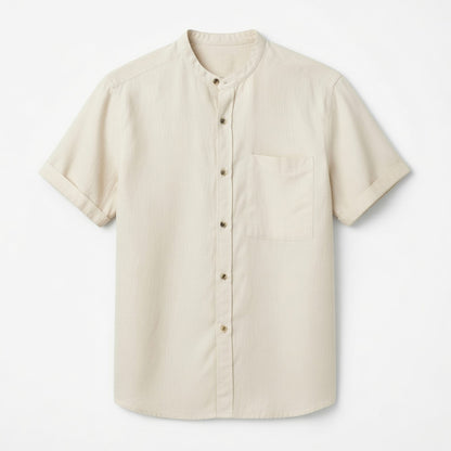 Chemise homme coton été manches courtes chemise plage casual élégante