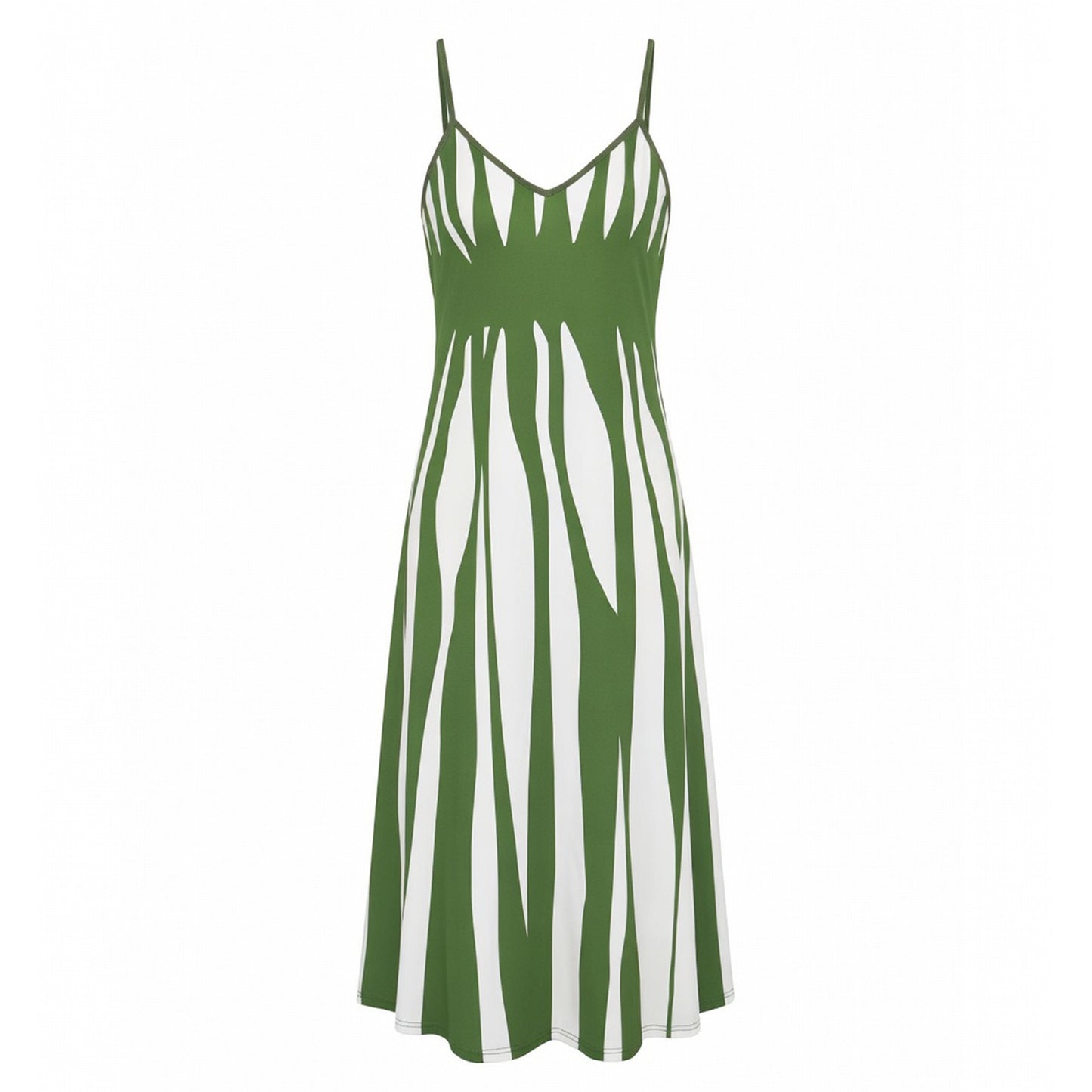 Robe femme en coton col V à fines bretelles pour le printemps