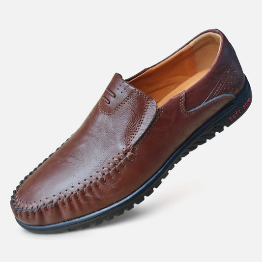 Mocassins homme cuir été semelle souple confort chaussures sans lacets