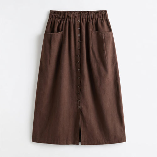 Jupe femme lin printemps été ample vintage décontractée légère