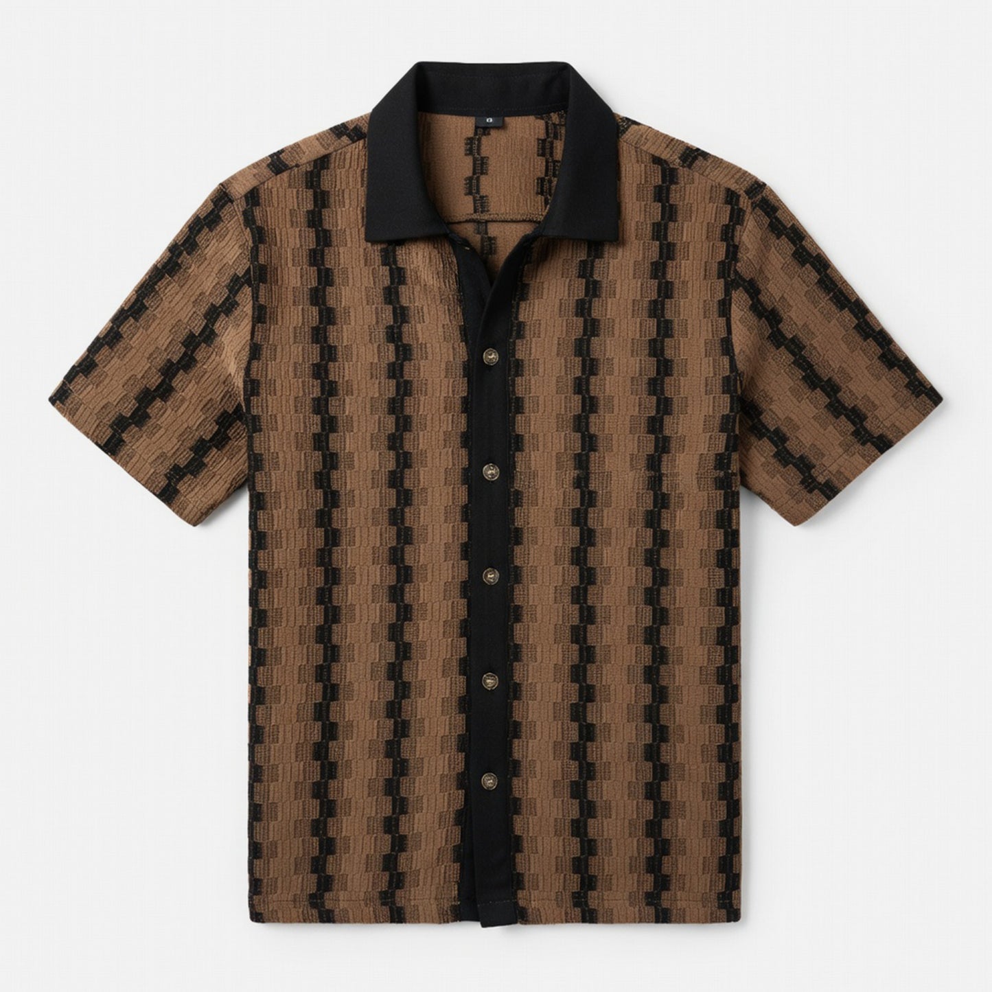 Chemise homme coton été rayures casual légère col boutonné