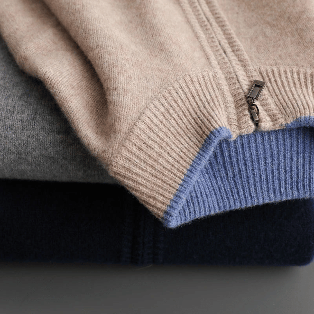 Veste En Cachemire Pour Homme Avec Manches Longues | Zippée
