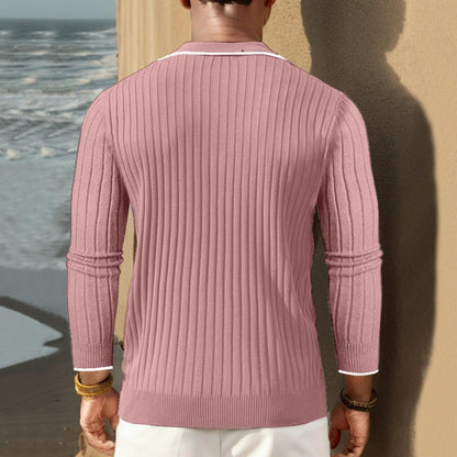 Polo En Maille Côtelée Pour Homme | Moderne
