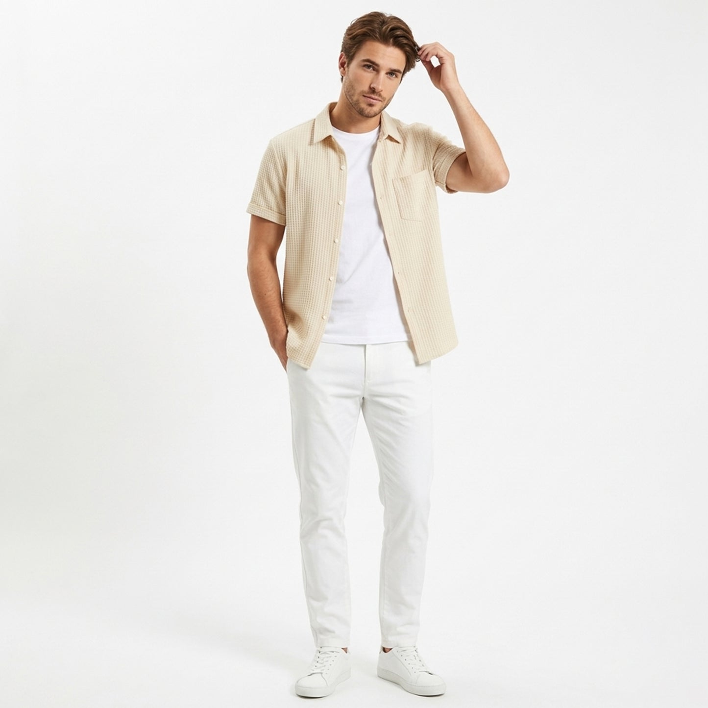 Chemise manches courtes en coton pour le printemps été